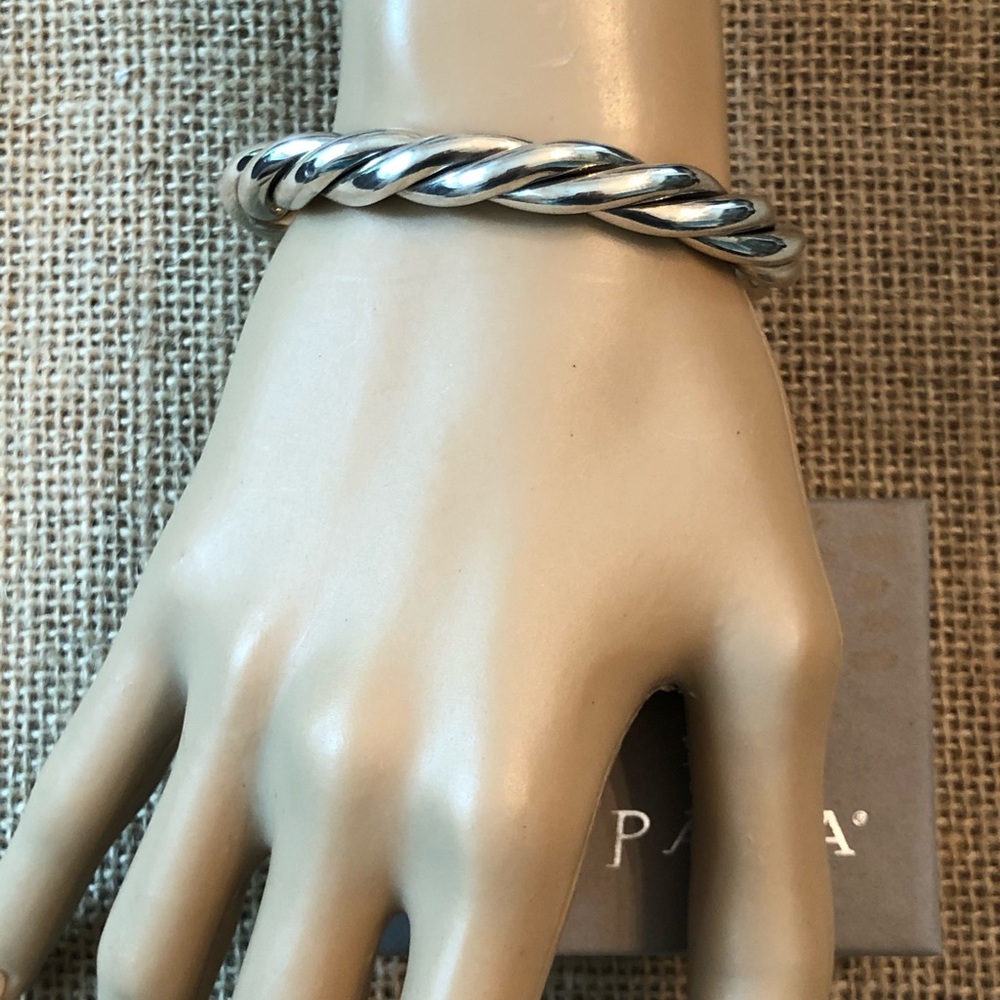 Classic Silpada Sterling Silver .925 Solid Twisted Cable Cuff Bracelet - Picture 2 of 5